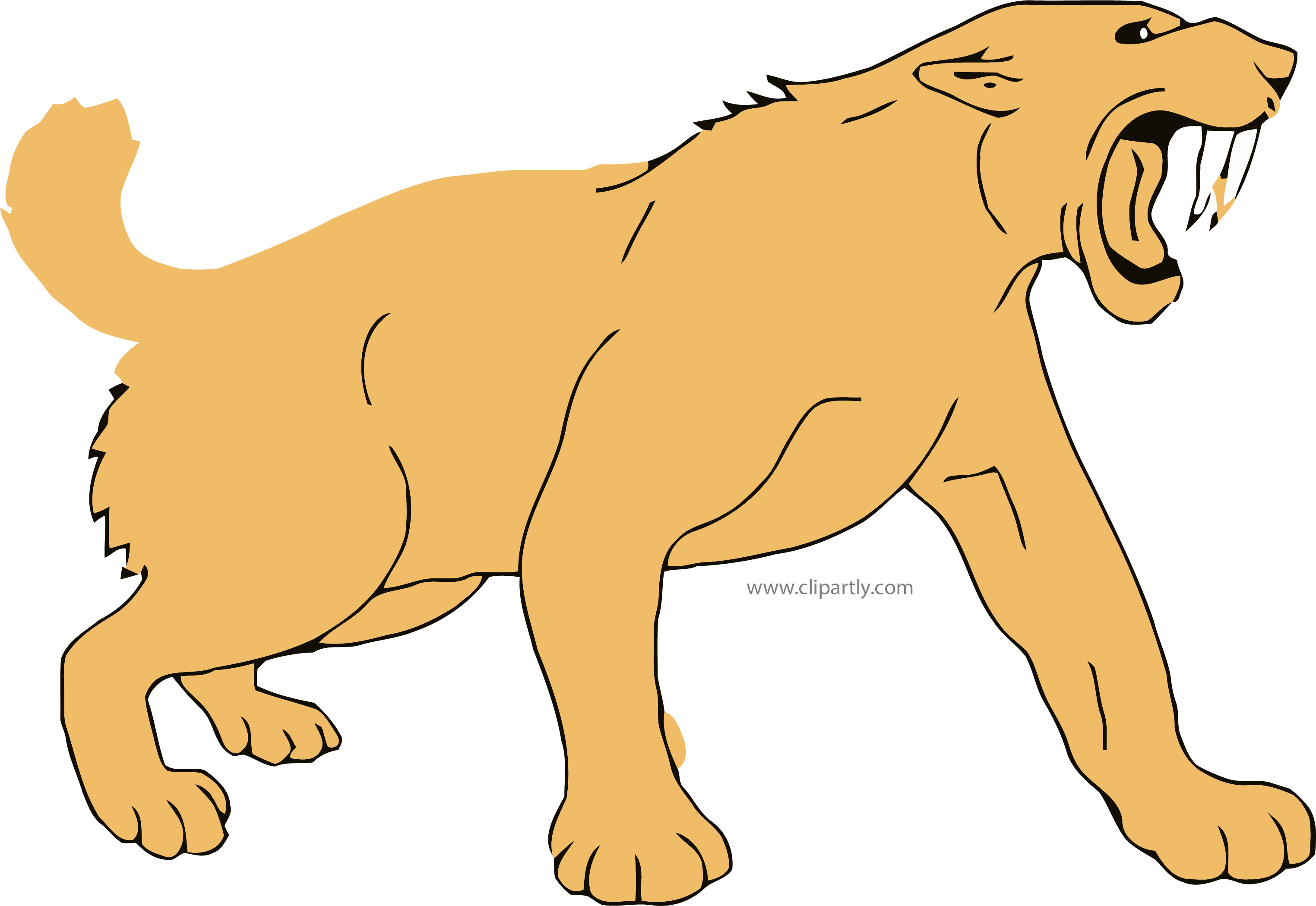 Saber Toothed Tigger Basic Clipart Png Image Download - Saber Tooth Tiger Clipart (3048x2099), Png Download