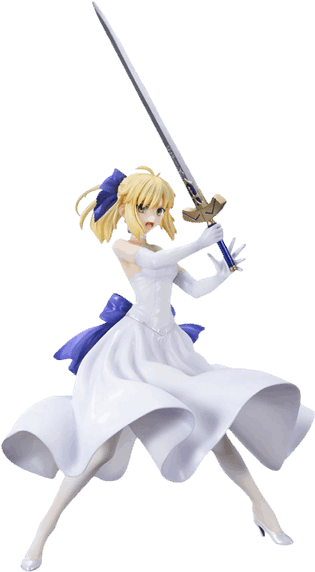 Saber White Dress 1/7 Scale Statue - Fate Saber White (600x600), Png Download