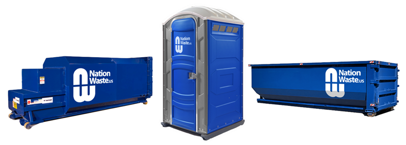 Compactors, Restrooms & Dumpsters - Nation Waste (800x333), Png Download