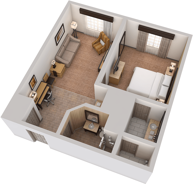 One King Bed Suite - House (1024x768), Png Download