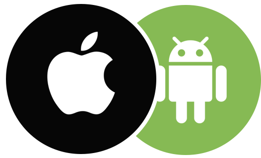 Appstore-playstore - Apple Android Windows Logo Hd (526x319), Png Download