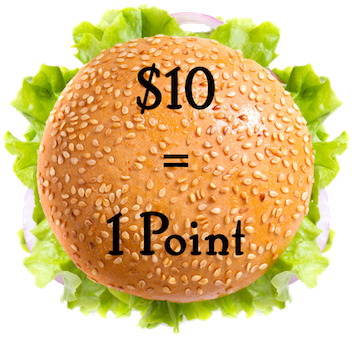 Cloud 9 Burgers Point - Hamburger (360x360), Png Download