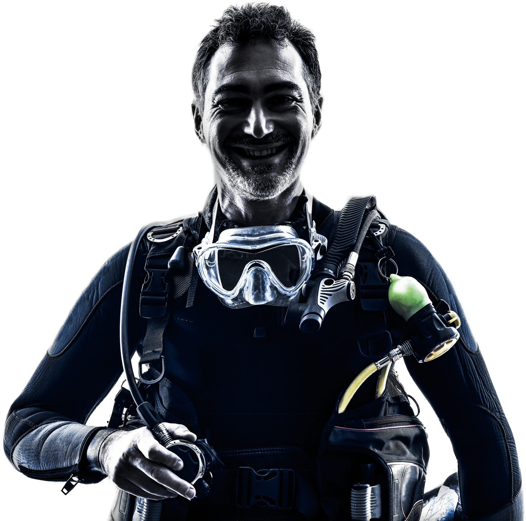 Scuba Diver Front - Underwater Diving (2048x1816), Png Download