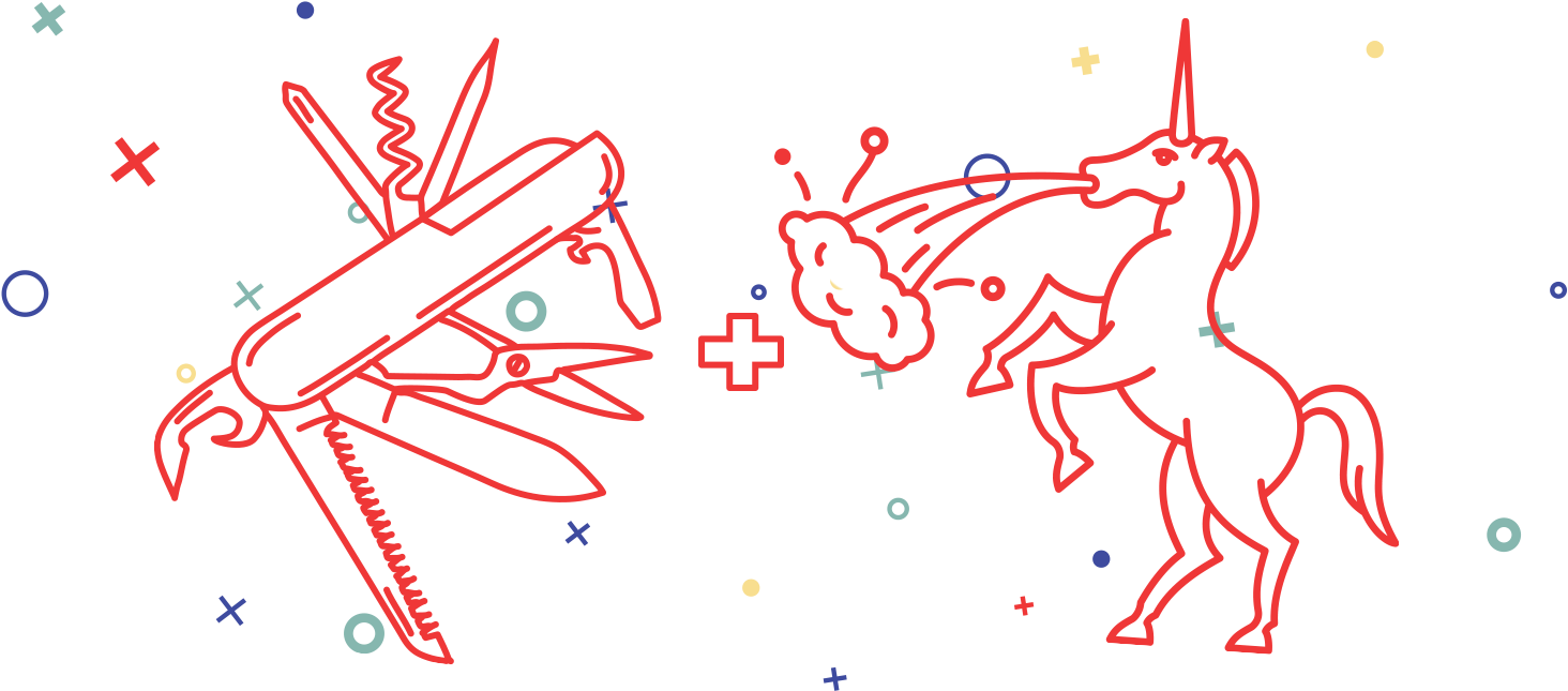 The Swiss Army Unicorn Dept - Illustration (1463x664), Png Download