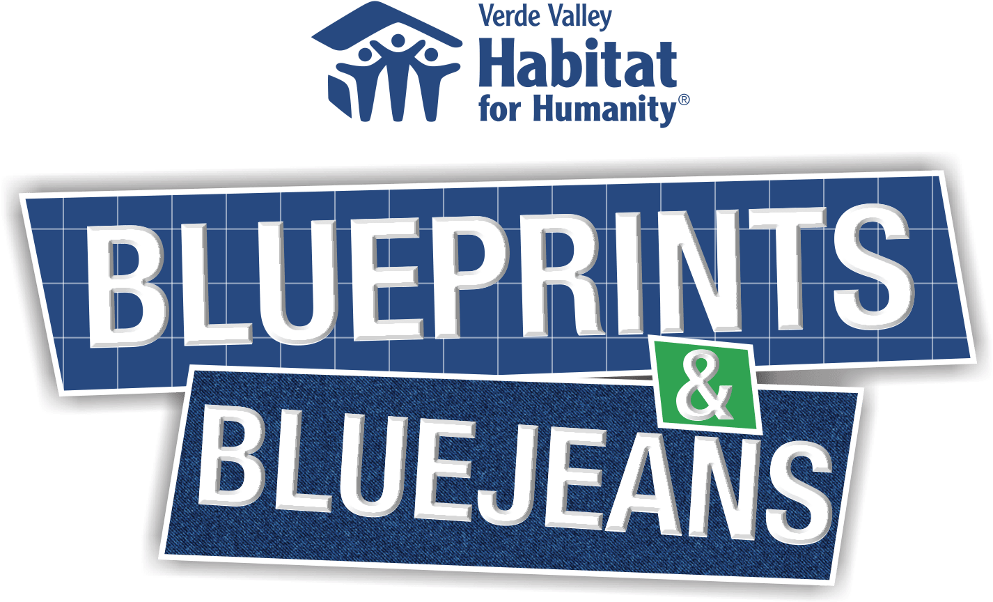 Blueprints And Blue Jeans Logo With Shadow And Habitat - 1006 Habitat For Humanity (1442x872), Png Download