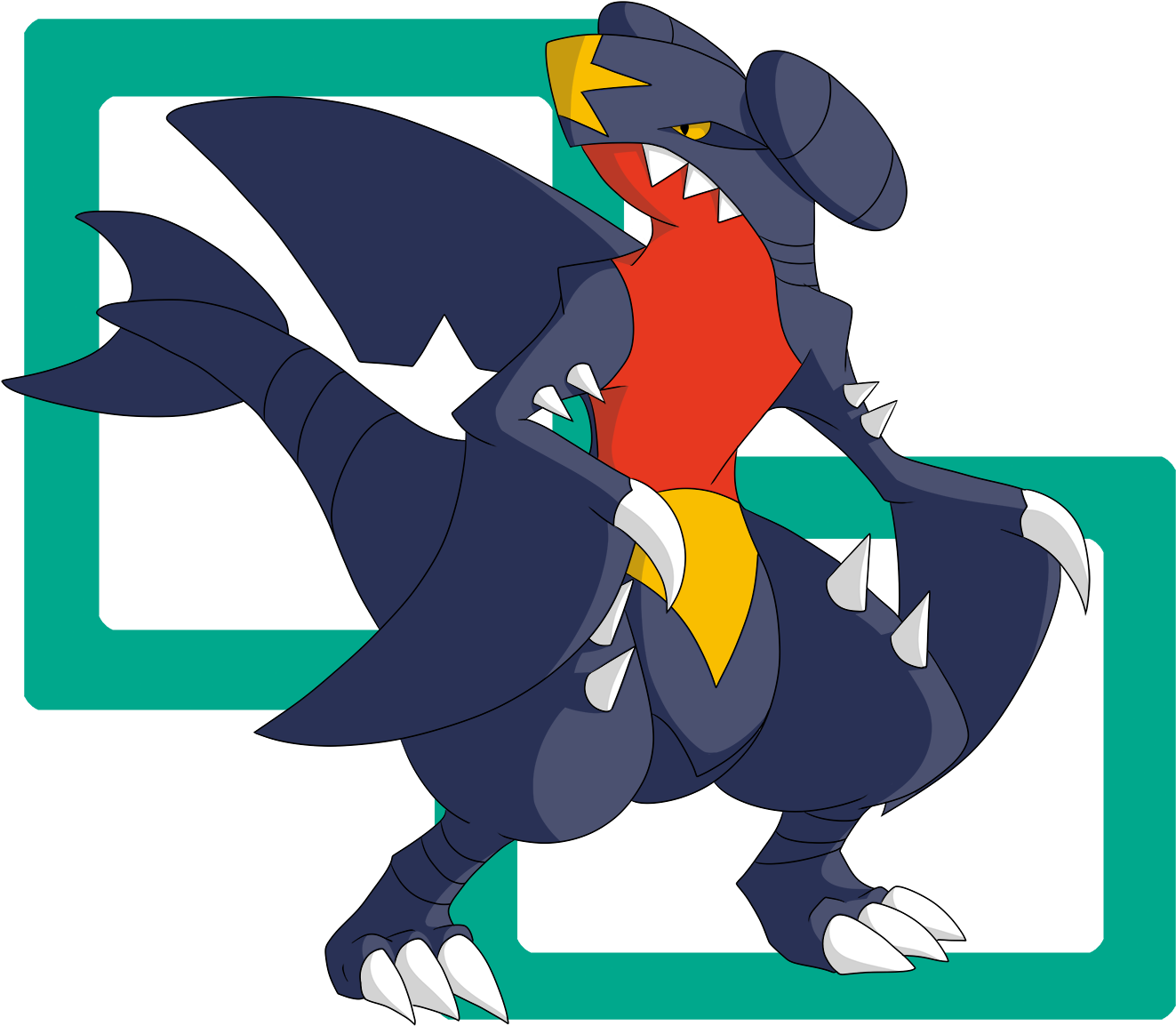 Garchomp - Cartoon (1450x1250), Png Download