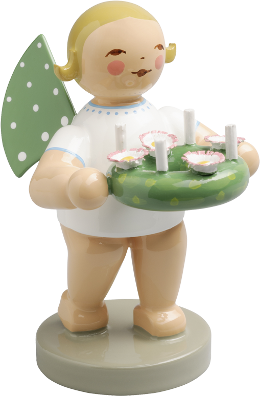 Angel With Advent Wreath - Wendt & Kuhn - Angel With Wreath, Green (1000x1000), Png Download