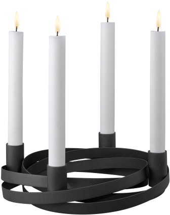 Ribbons Candleholder For 4 Candles, Black, Large By - Georg Jensen Ribbons Candleholder Large (430x430), Png Download