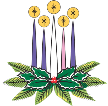 Advent Candles Clipart - Third Sunday Of Advent (346x350), Png Download