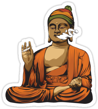 Buddha Smoking A Blunt By Bryants - Buddha Smoking A Blunt (375x360), Png Download