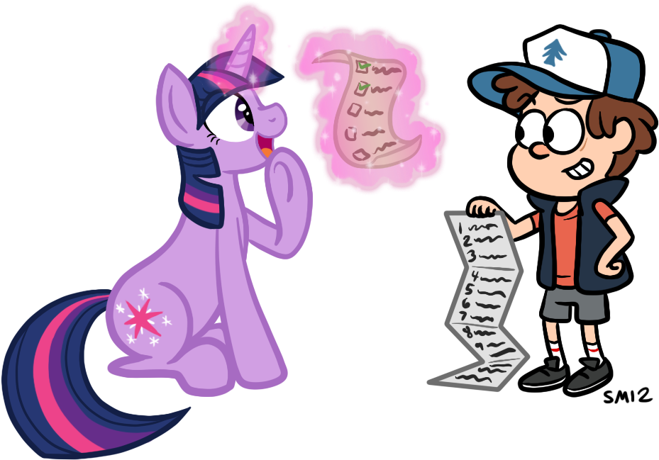 Serenamidori, Checklist, Crossover, Dipper Pines, Double - Twilight Sparkle And Dipper Pines (960x711), Png Download