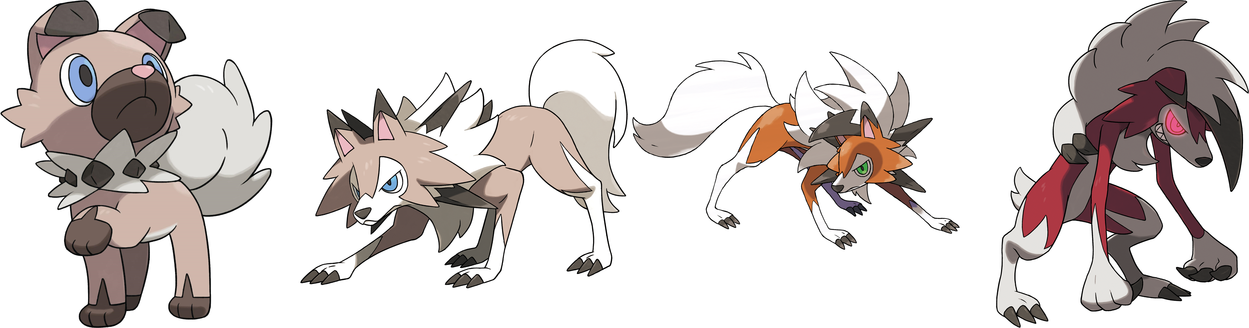 View Rockruff Line , - Tomy Pokemon Rockruff 8-inch Plush (5100x1280), Png Download