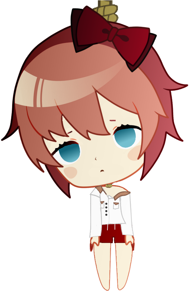 Hanging Chibi Sayori But It's More Game-accurate - Ddlc Sayori Chibi Hanging (960x1050), Png Download