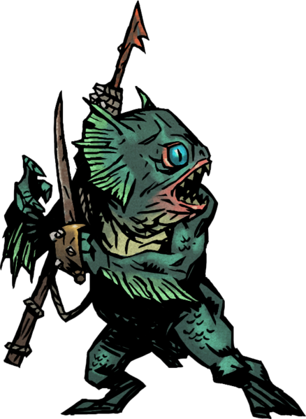 Pelagic Grouper - Darkest Dungeon Fish People (438x599), Png Download