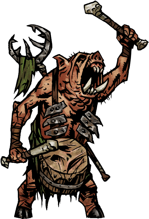 I Just Realized The Swine Drummer Has A Human Face - Swine Folk Darkest Dungeon (517x761), Png Download