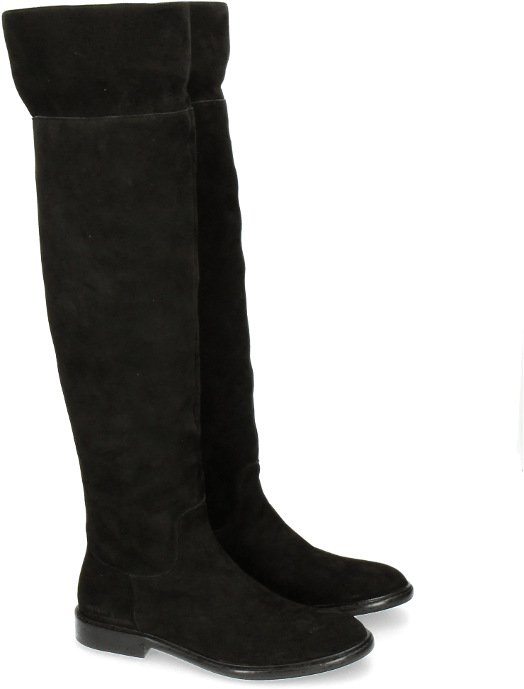 Boots Sally 65 Kid Suede Black New Hrs Thick - Wide Calf Heel Brown Boots (1024x1024), Png Download