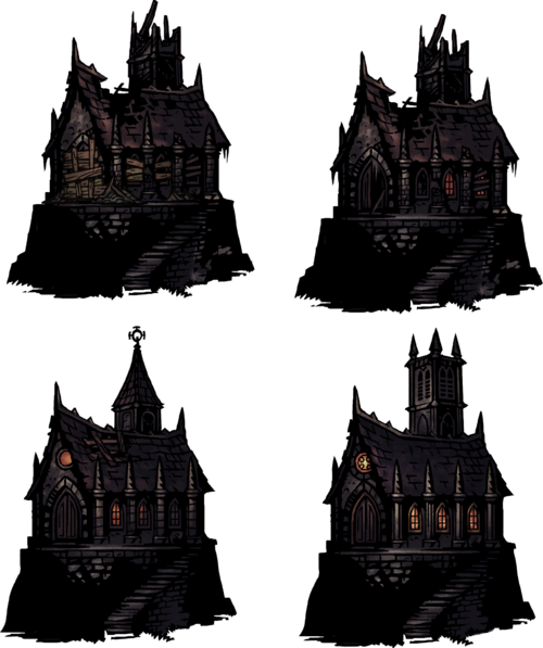 Abbey , Abbey Progression - Darkest Dungeon Hamlet Progression (500x597), Png Download