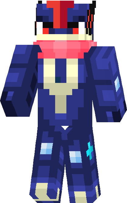 Charmander Ex - Greninja Ash Skin En Minecraft (417x666), Png Download