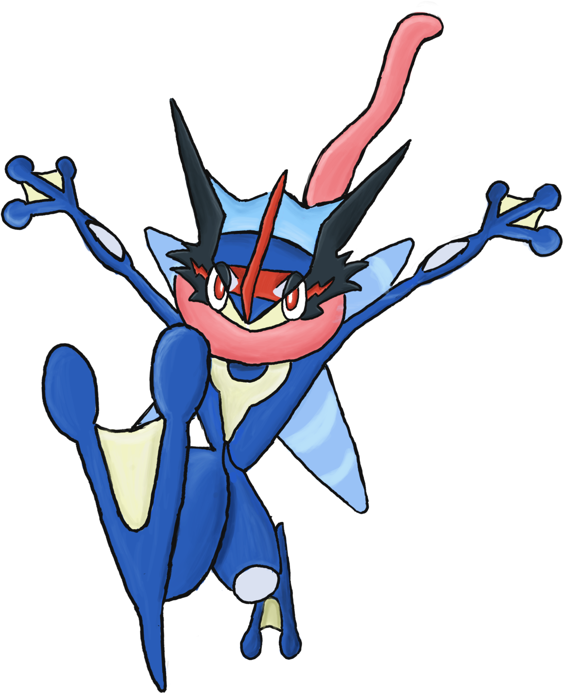 Gekk Uga Ash Greninja Strikes Silently Png Greninja - Cartoon (1280x1600), Png Download