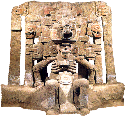 Mictlantecuhtli - Aztec Day Of The Dead History (450x417), Png Download