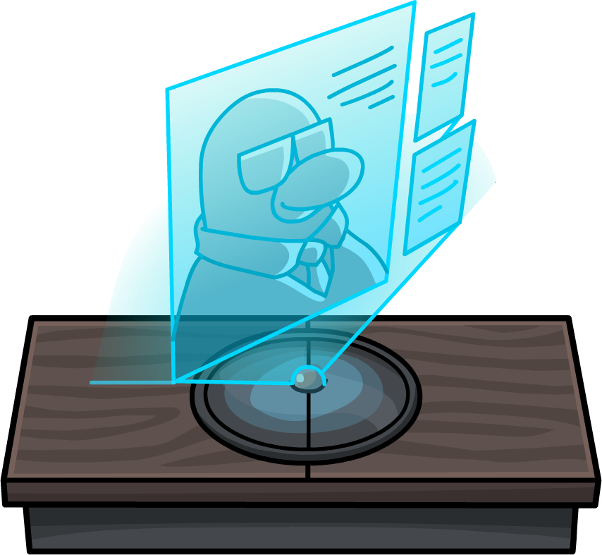 Covert Agent Station Director Hologram - Club Penguin Agent Furniture (854x787), Png Download