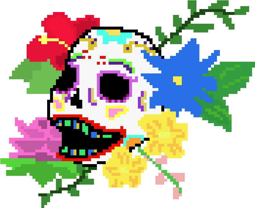 Day Of The Dead - Pixel Art (1070x710), Png Download