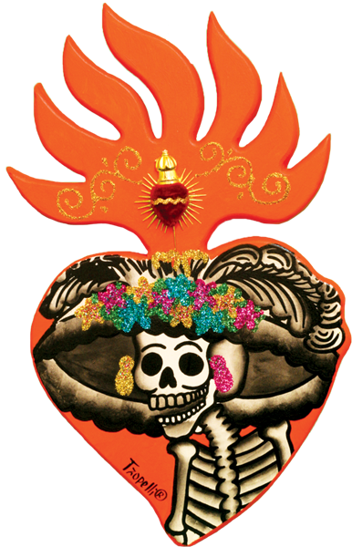 Day Of The Dead Art, Sagrada, Mexican Folk Art, Edgar - The Tell-tale Heart (386x600), Png Download