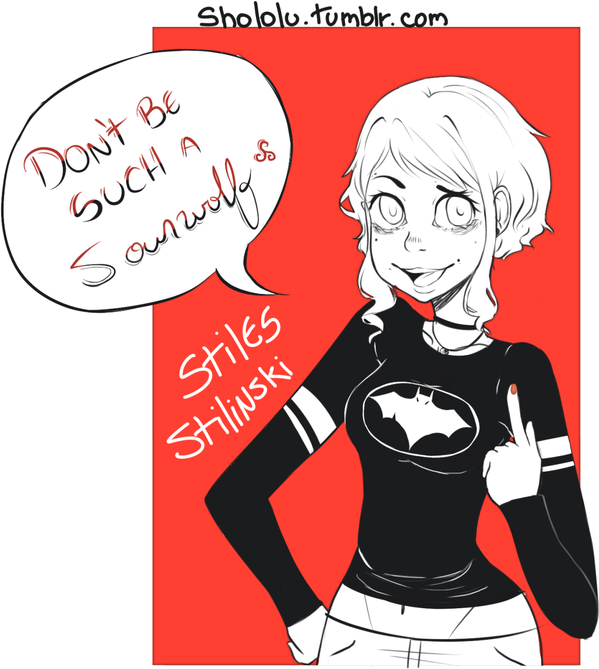 Stiles Stilinski Fem Stiles Shololuart Derek Hale Dylan - Cartoon (1280x1458), Png Download