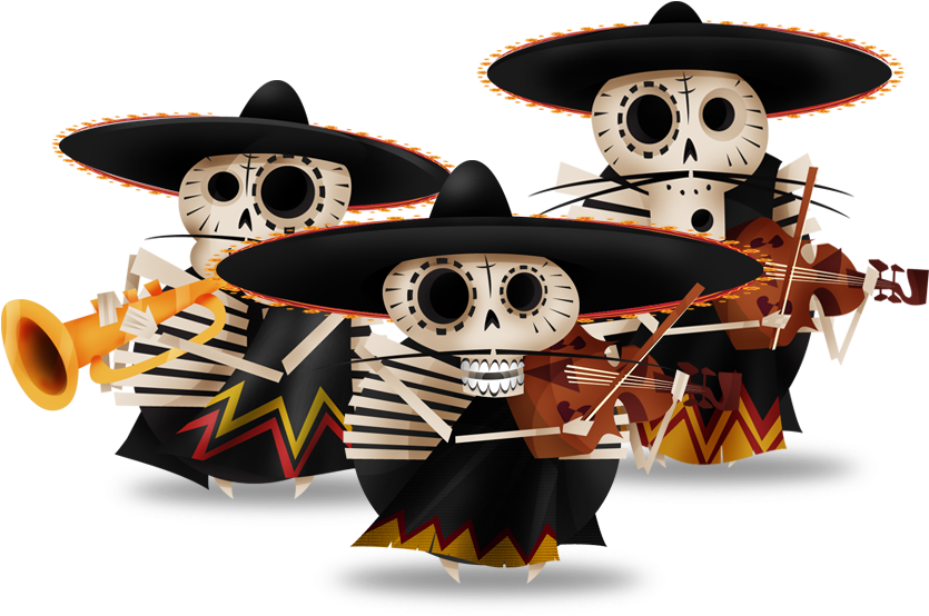 Day Of The Dead Clipart Skeleton - Viva Calaca (866x568), Png Download