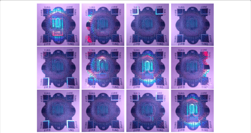 Appearances Of A Euro 50 Hologram Illuminated From - Science (850x453), Png Download
