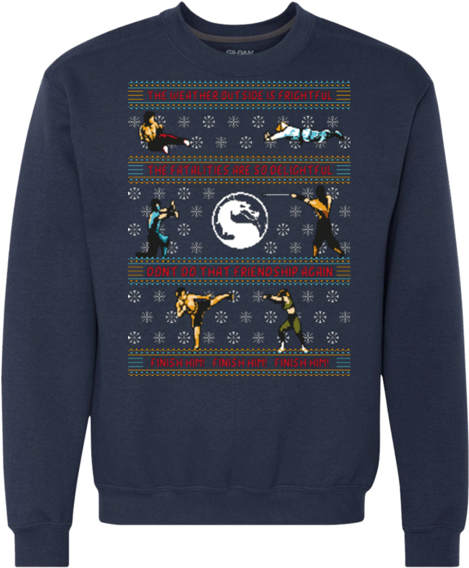 Finish Him Finish Him Finish Him Premium Crewneck Sweatshirt - Sweater (1155x1155), Png Download