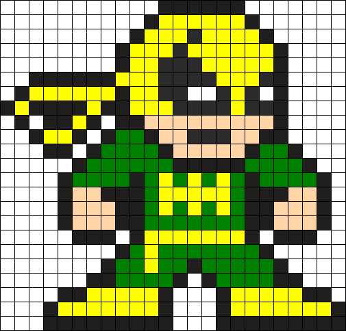 Iron Fist Modern Perler Bead Pattern / Bead Sprite - Iron Fist Pixel Art (505x484), Png Download