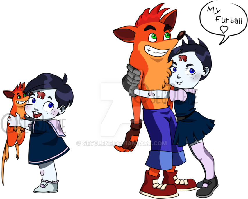 [cb] My Furball By Seg0lene Hockey, Adventure, Crash - Nina Cortex Y Crash (940x850), Png Download
