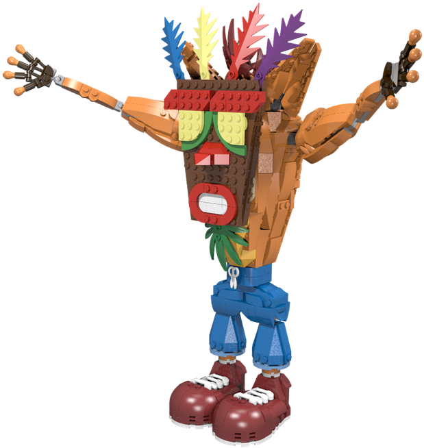 Now You Can Easily Remove Nose, And Insert Aku Aku - Illustration (759x900), Png Download