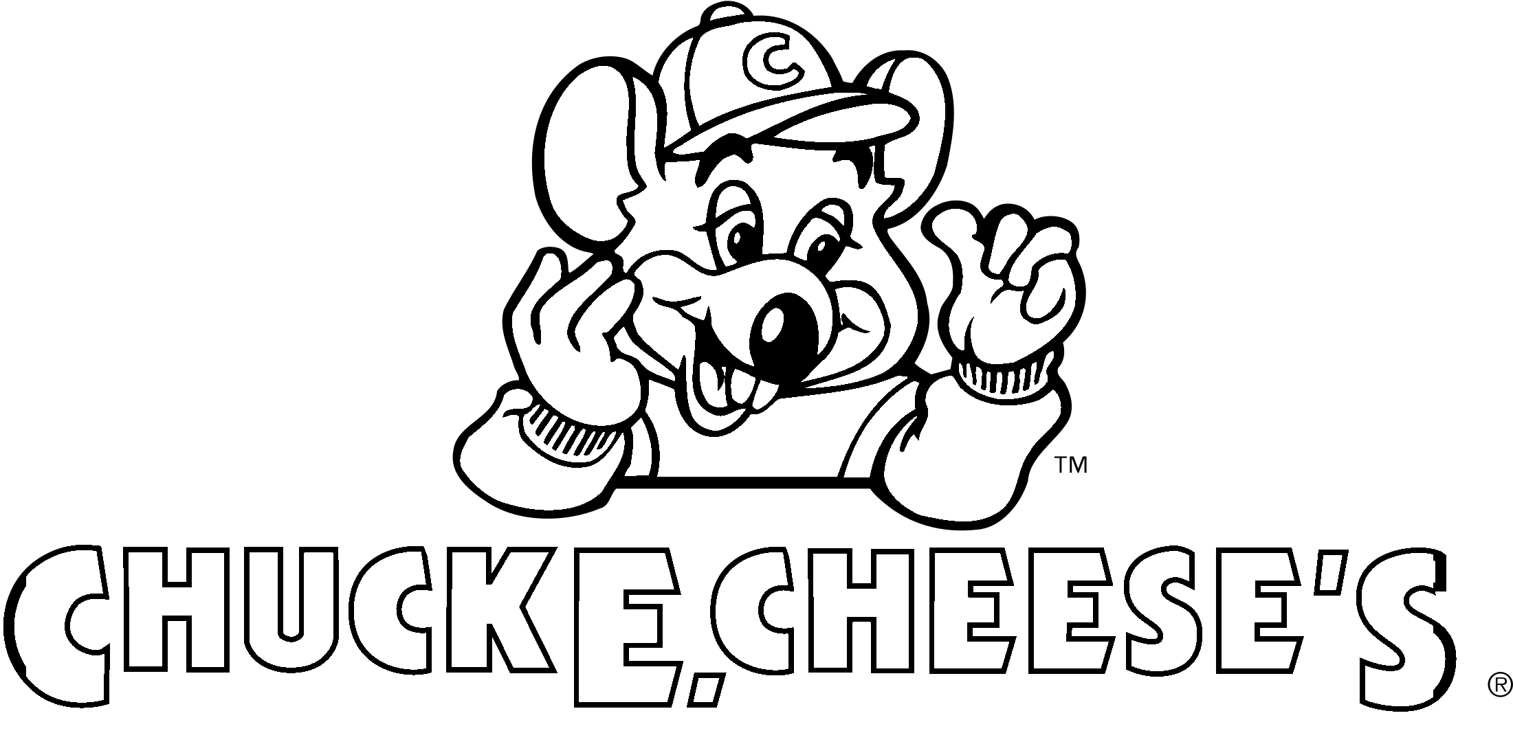 Chuck E Cheese's Logo Black And White - Chuck E Cheese Coloring (2400x2400), Png Download