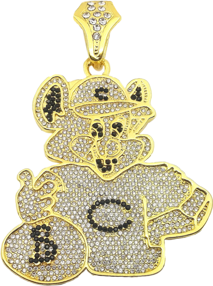 Share This Image - New Fashion Large Size Crystal Cartoon Bear Pendant (436x600), Png Download