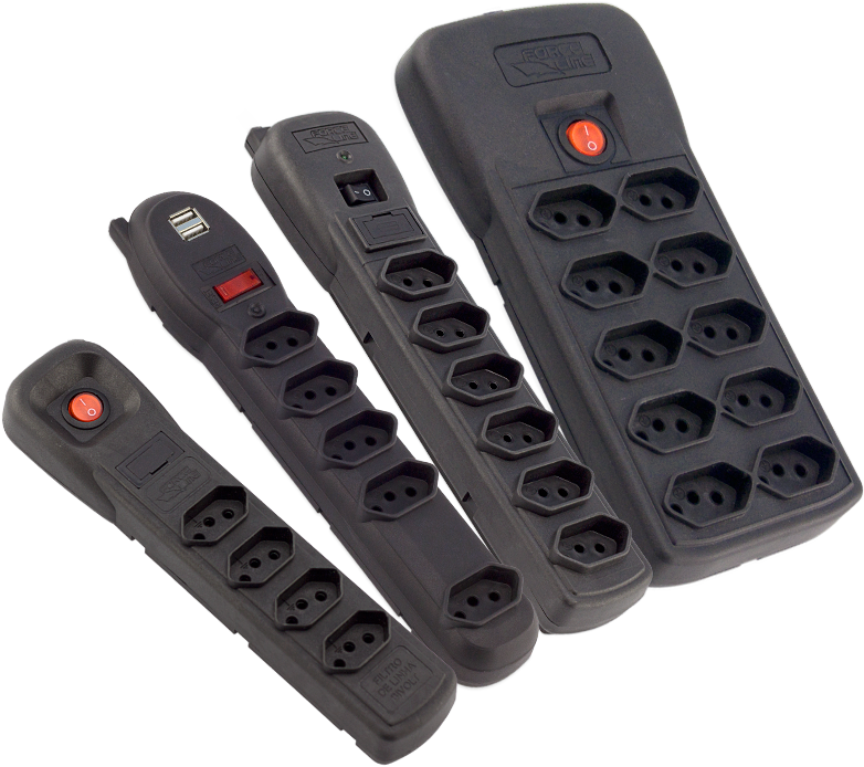 Imagem Filtro De Linha E Protetores - Filtro De Linha Forceline 4 Tomadas Bivolt Preto 5005 (800x800), Png Download