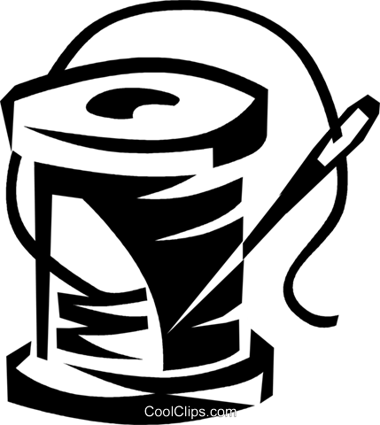 Needle And Thread Royalty Free Vector Clip Art Illustration - Carretel De Linha Png (429x480), Png Download