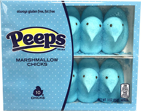 Peeps Blue Marshmallow Chicks 10 Pack - Marshmallow Peeps Blue Chicks 10ct (500x500), Png Download
