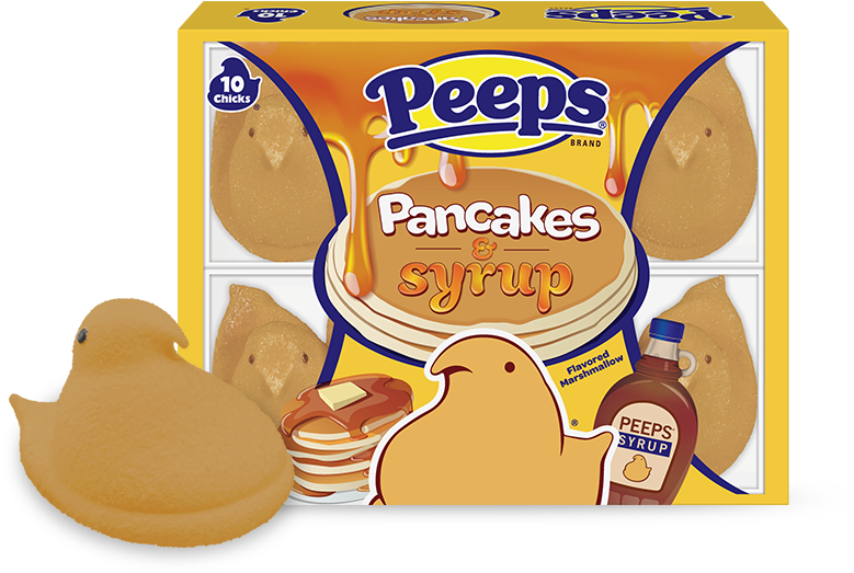 7 Feb - Pancake And Syrup Peeps (1008x538), Png Download