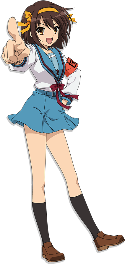 Haruhi Suzumiya - Haruhi Suzumiya Full Body (556x952), Png Download
