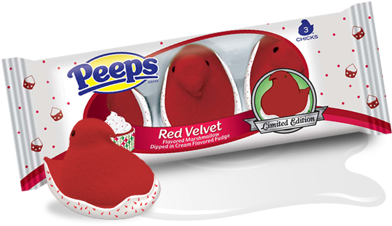 Red Velvet Isn't Just For Cupcakes And Waffles - Just Born Marshmallow Chicks - 2 Count, 3 Oz Box (581x420), Png Download