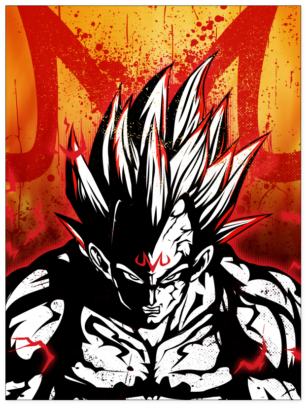 Super Saiyan - Majin Vegeta - Poster - Tl00929po - Majin Vegeta T Shirt (1024x1024), Png Download