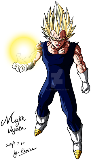 Majin Vegeta By Karoine-d7ssiya - Vegeta (418x594), Png Download