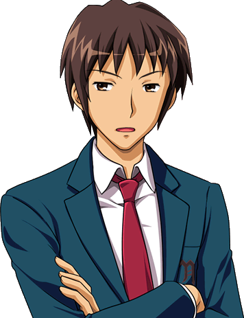 He Is A Student, With Whom Haruhi Willingly Interacted - Kyon From Haruhi Suzumiya (356x463), Png Download