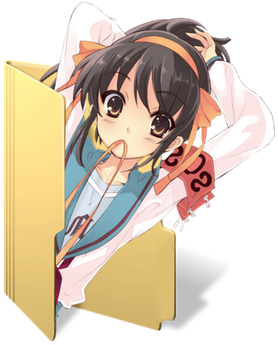 Haruhi Suzumiya Folder Icon 11 By Hinatka3991 - Anime (350x350), Png Download