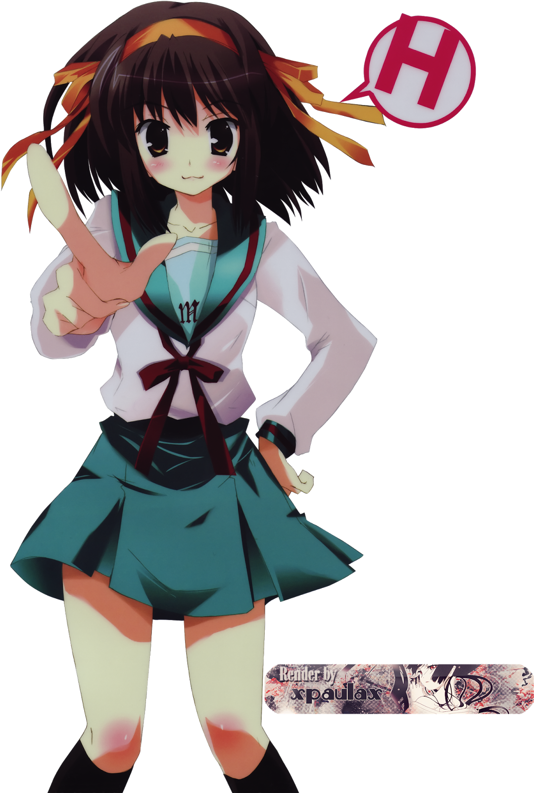 Renders Suzumiya Haruhi - Render (1156x1600), Png Download