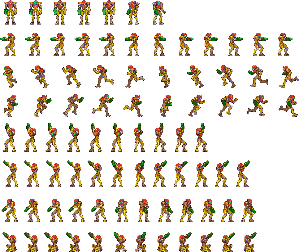 Omegachaino On Twitter Png Zero Suit Samus Sprites - Zero Mission Samus Sprite (1000x840), Png Download