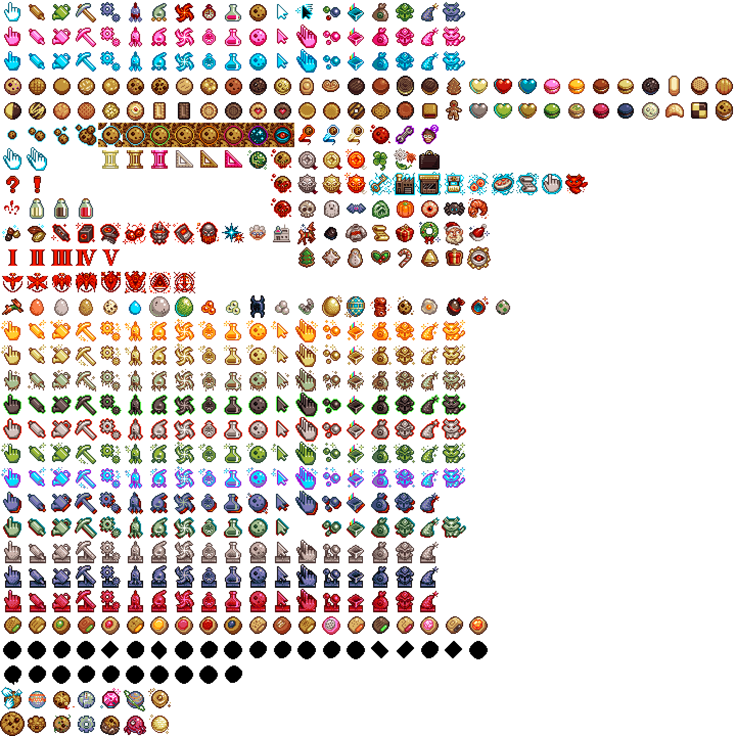 New Icons - Cookie Clicker Sprite Sheet (1440x1440), Png Download