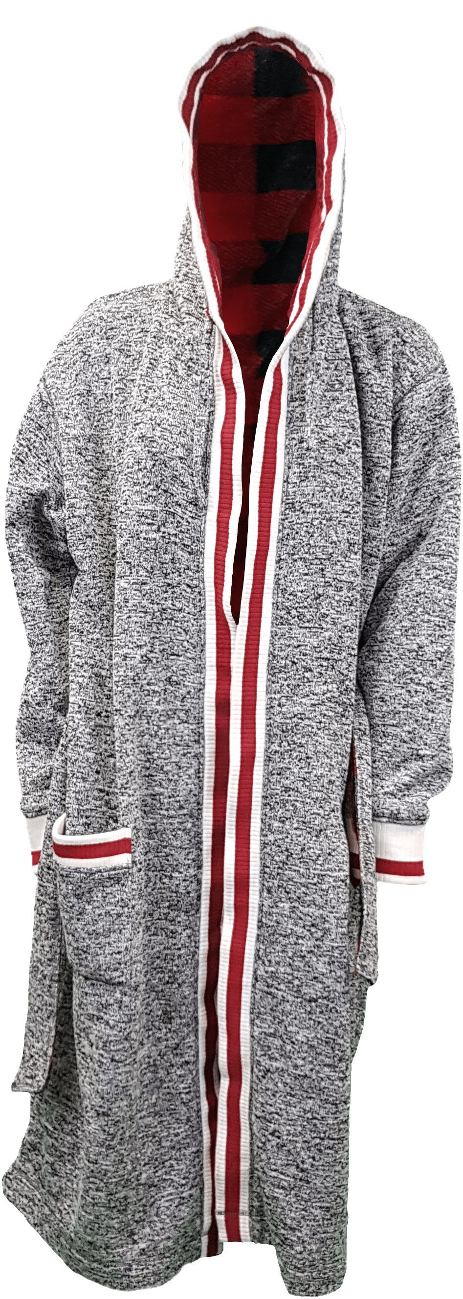 Robe Pic Hood Grey - Coat (1104x2720), Png Download